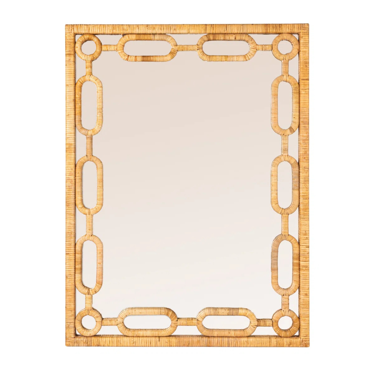 Newport Woven Rattan Chain-Link Frame Mirror | Wayfair North America