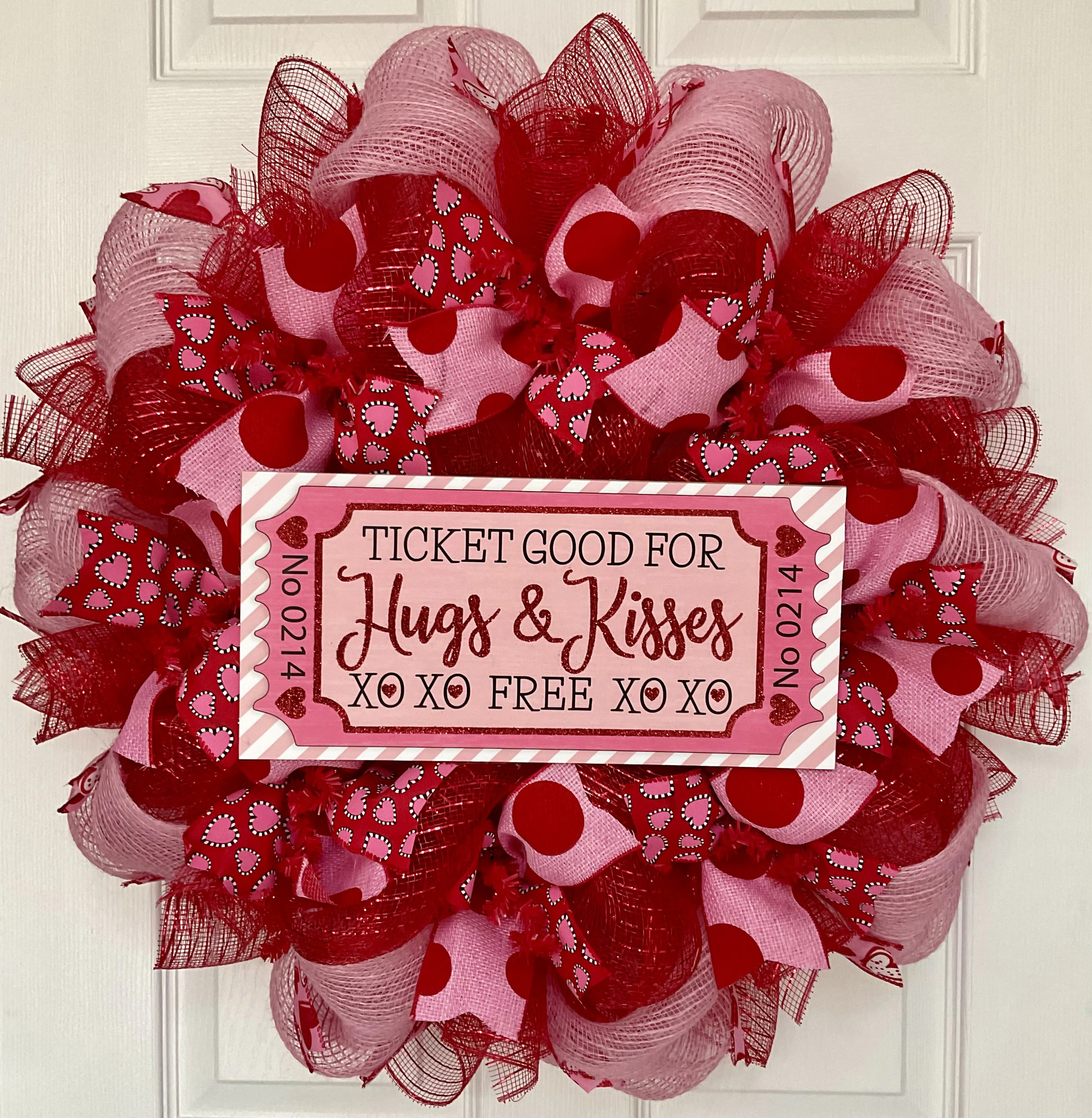 Janetzi Valentine's Day Wreath Tickets For for Hugs and Kisses | Wayfair North America