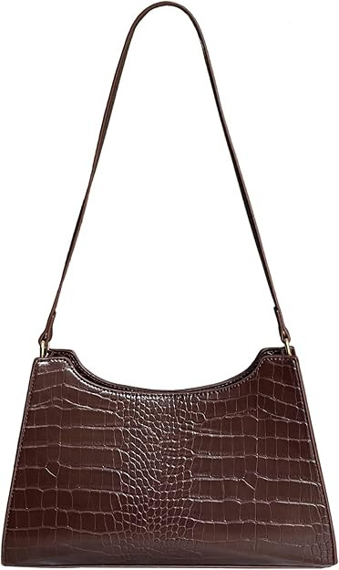 AMHDV Retro Shoulder Bag Top Handle Handbag with Crocodile Pattern Classic Tote Purse for Women | Amazon (US)