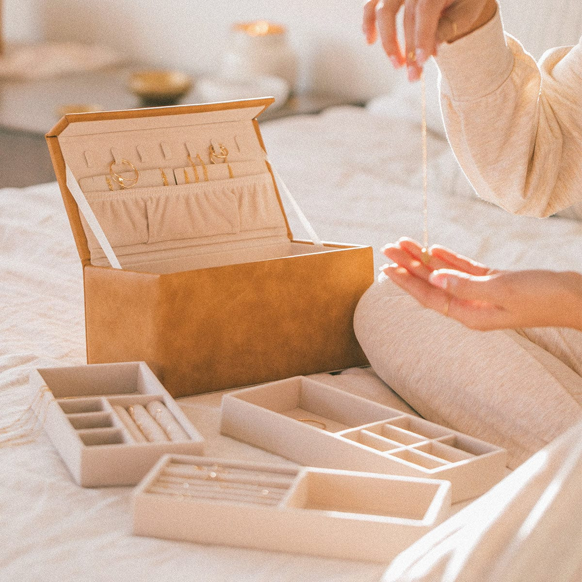 Made By Mary Jewelry Box | Vegan Leather, Removable Trays, Spacious | Made by Mary (US)