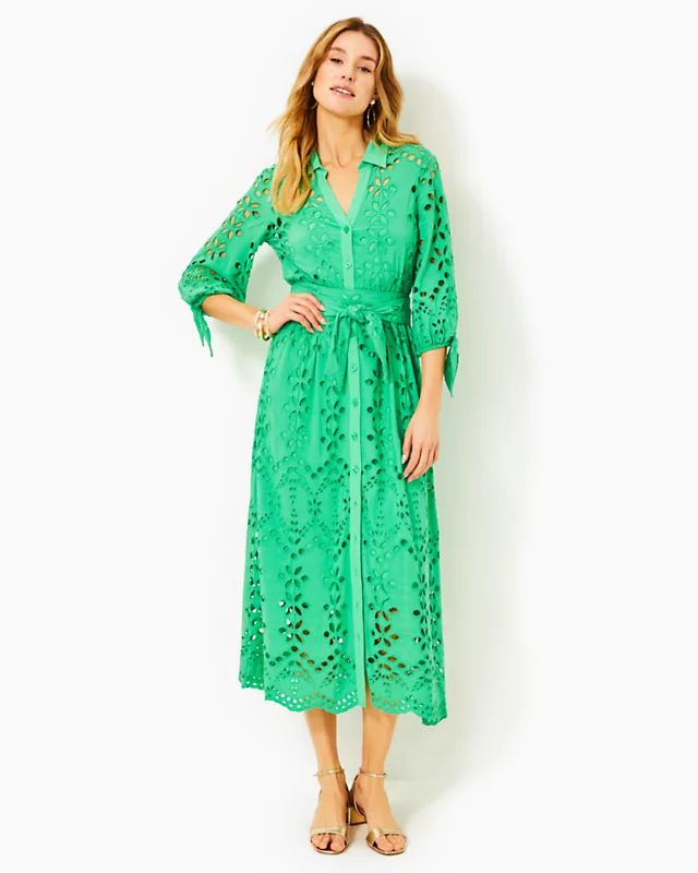 Amrita Eyelet Midi Dress | Lilly Pulitzer