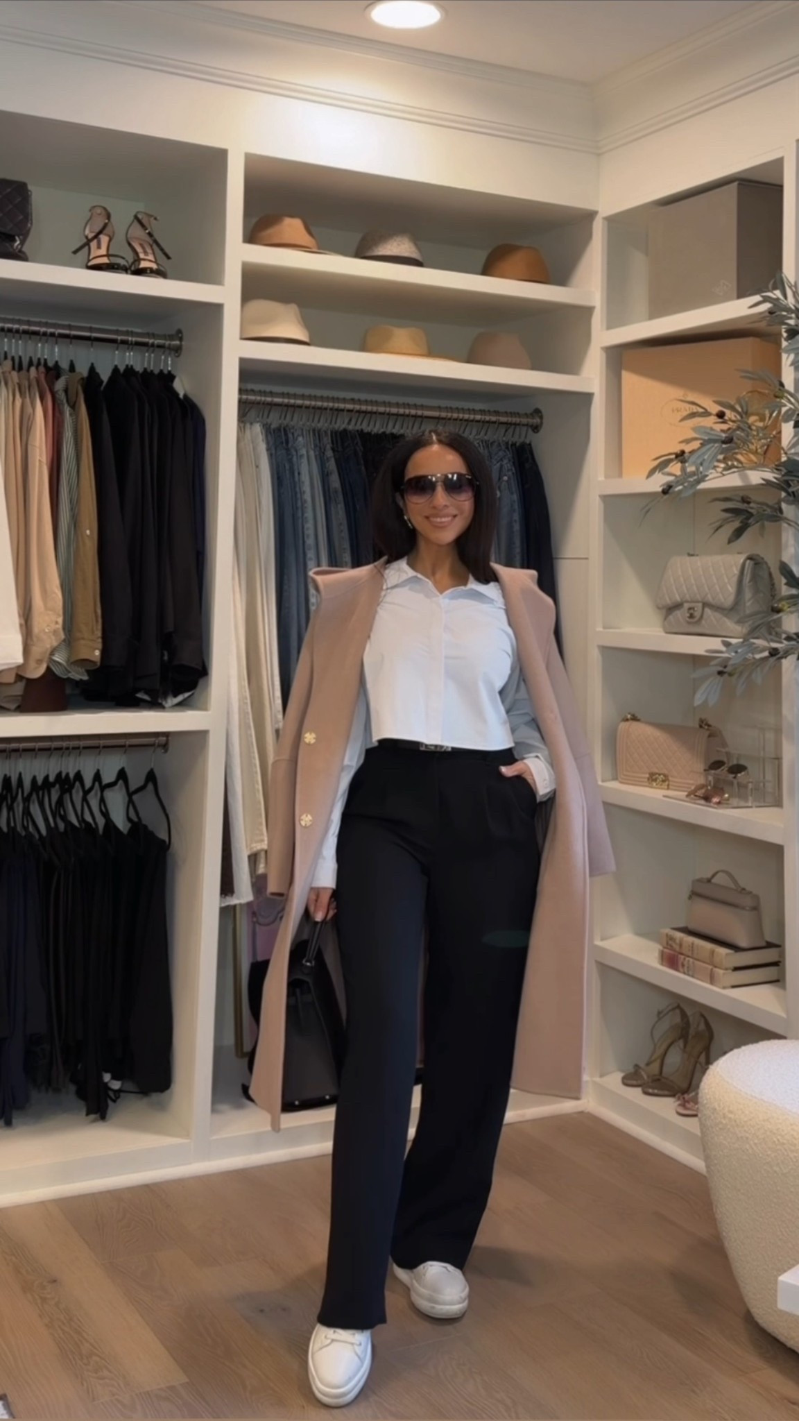 Belt is Hermes linking a look for less

Top size: Xs(could have went smaller) 
Pant size: 0 short length crepette fabric 
Coat size: Xxs 

#LTKPetite #LTKOver40