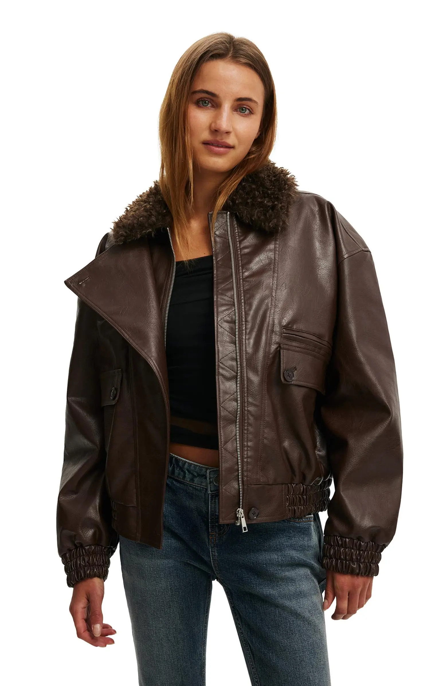 Cotton On Women's Darcy Faux Leather Bomber | Nordstrom | Nordstrom