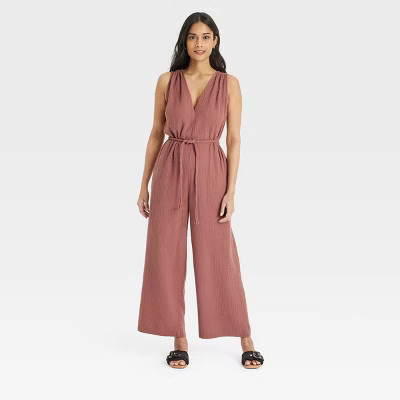 Women's Gauzy Tie-Waist Jumpsuit - Universal Thread™ | Target