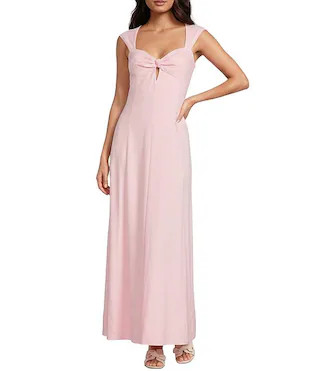 Fawn Linen Sweetheart Neck Sleeveless A-line Maxi Dress | Dillard's