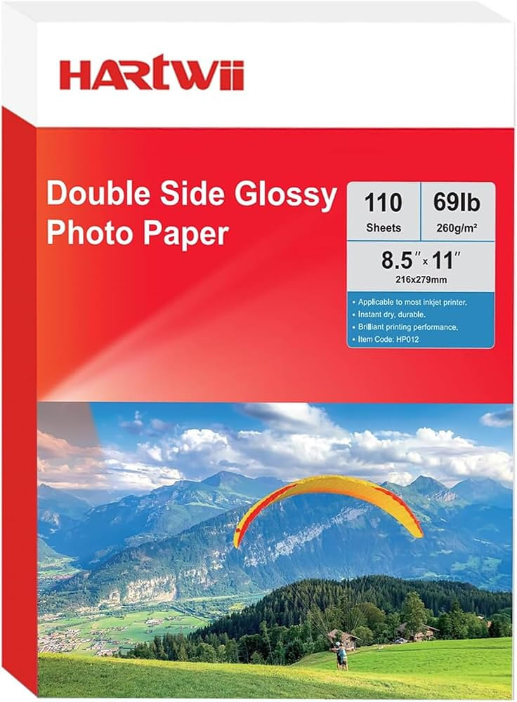 110 Sheets Thick Double Side Glossy Photo Paper 8.5x11 Inches 69lbs for Inkjet Printers and Dye I... | Amazon (US)