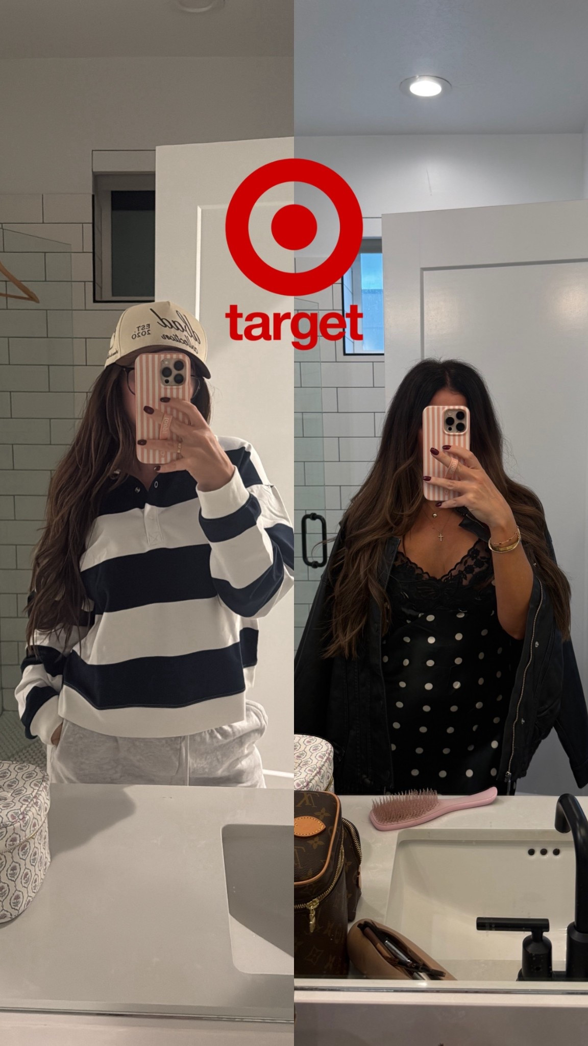Striped shirt - L 

Leather jacket - L
Polka dress - M (not Target but linked)

#LTKSeasonal