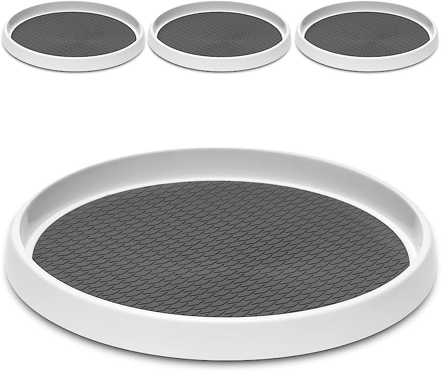 [ 4 Pack ] 12 Inch Non-Skid Turntable Lazy Susan Organizers - Spinning Rack for Cabinet, Pantry O... | Amazon (US)