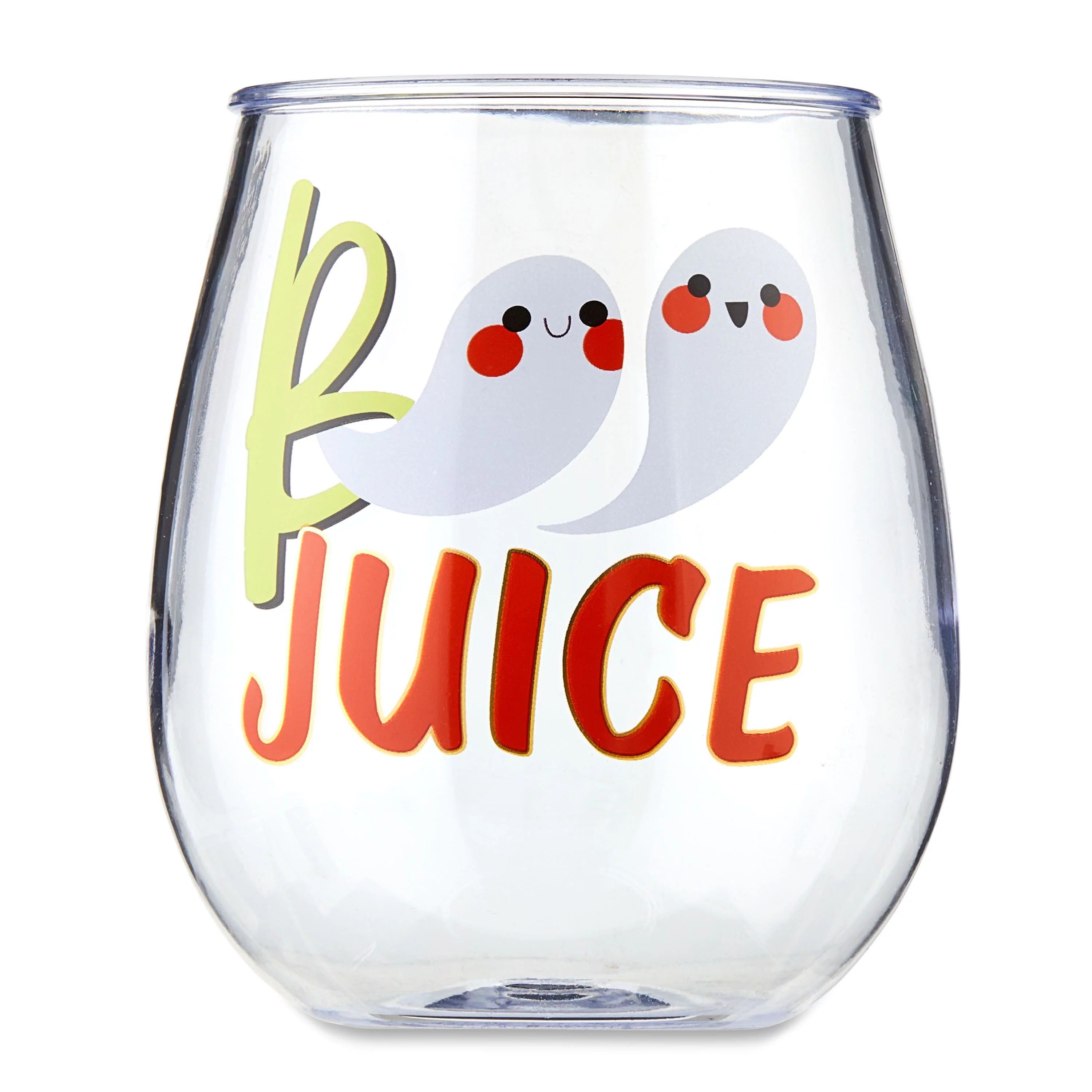 Halloween 16 oz Stemless Clear Wine Glass, Boo Juice, Plastic, Partyware, Way to Celebrate! | Walmart (US)