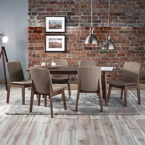 Kensington Rectangular Extendable Dining Table with 6 Chairs, Beech Wood | Dunelm (migrated)