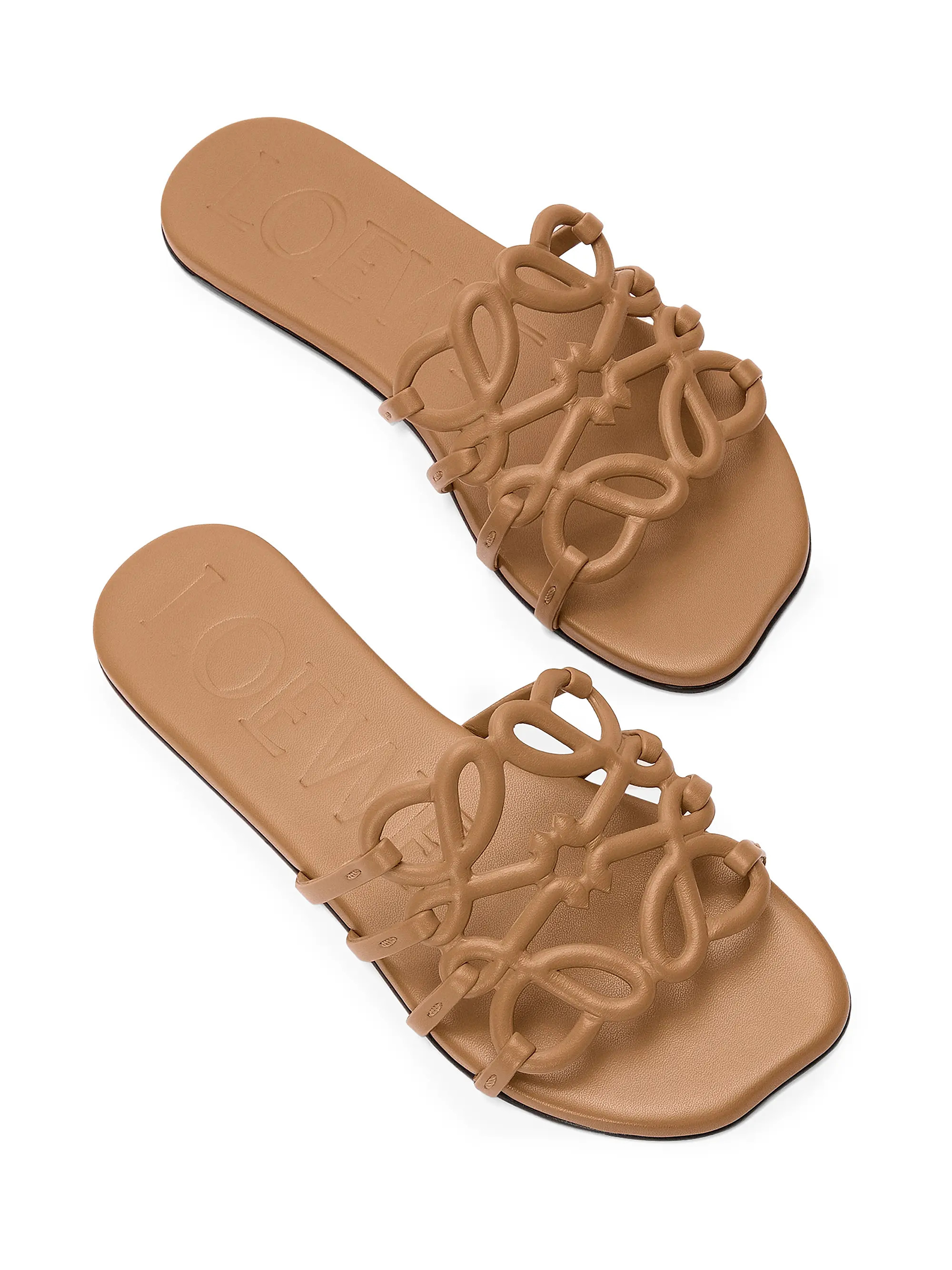 Petal Anagram Leather Slides | Saks Fifth Avenue