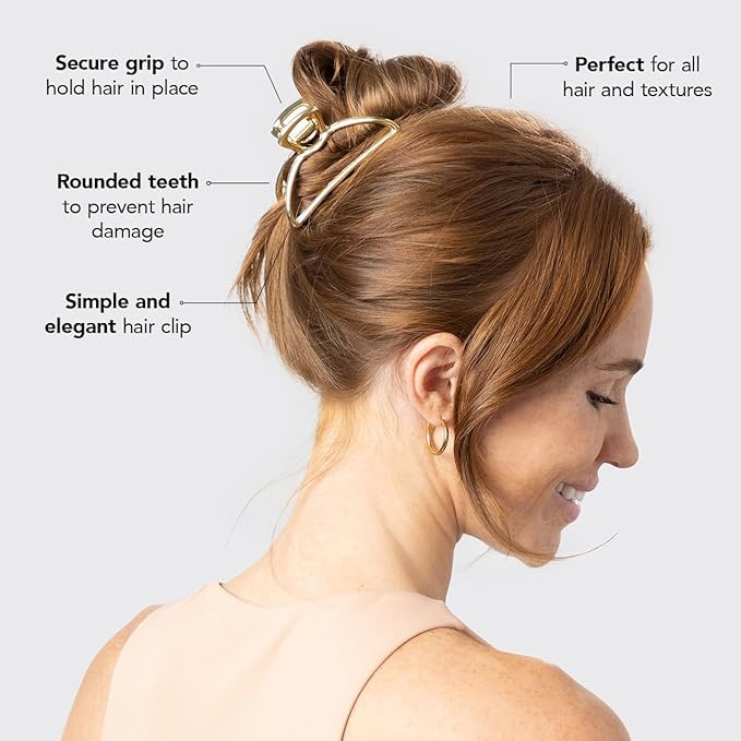 Kitsch Gold Metal Claw Clips, Large Hair Clips for All Hair Types, Hair Claw Clip, Cute Claw Clip... | Amazon (US)