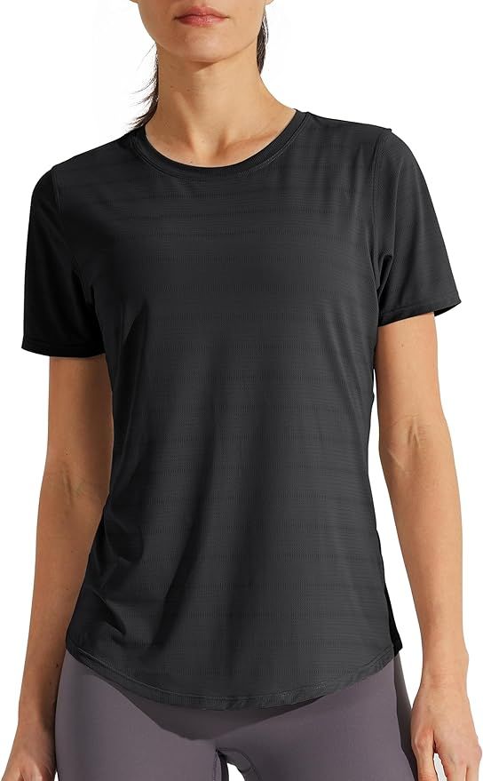 Libin Women's Workout T Shirts Short Sleeve Gym Running Athletic Tops Quck Dry Crewneck Yoga Shir... | Amazon (US)