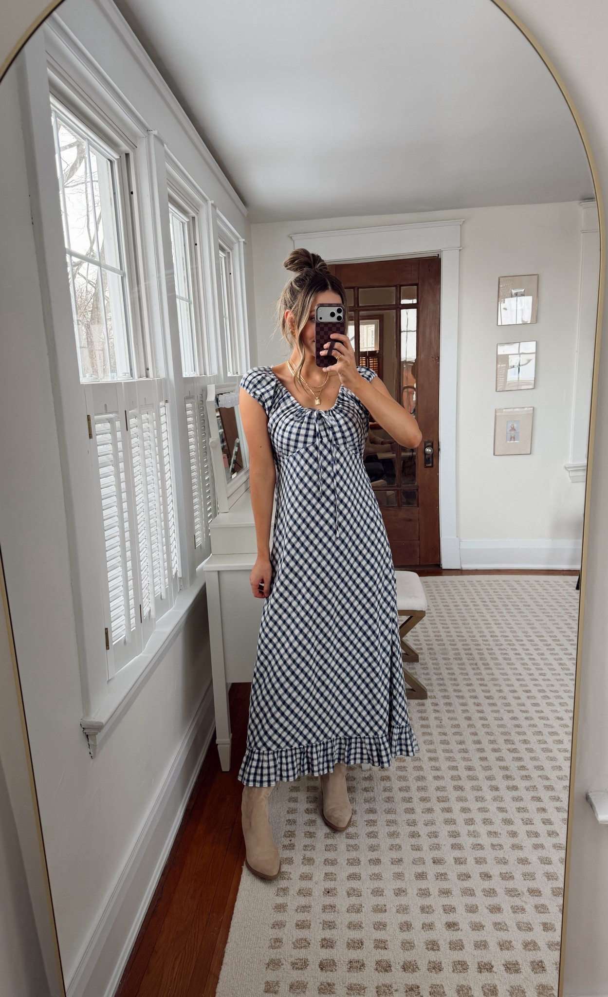 Gingham maxi dress size S (neckline is stretchy so it’s breastfeeding friendly)

#LTKBaby #LTKmomlife #LTKSeasonal
