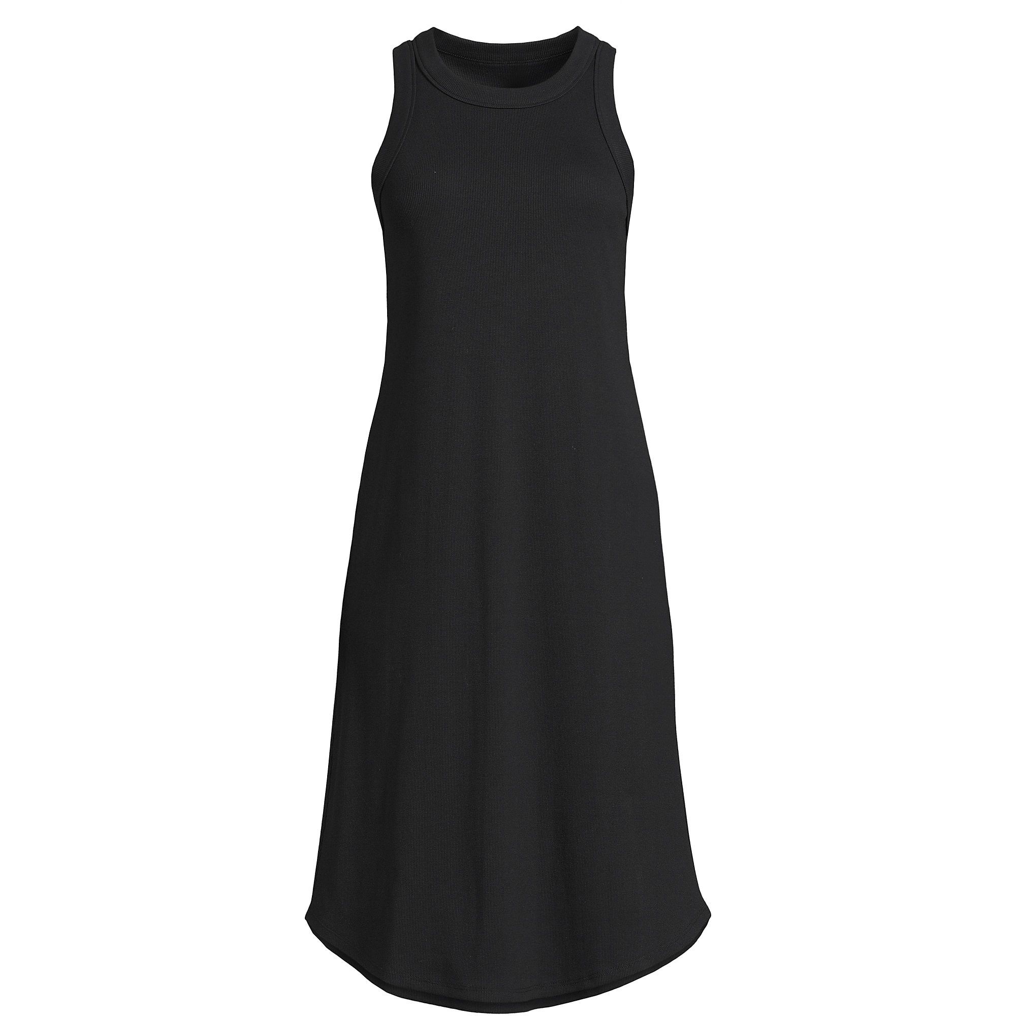 Women's Cotton Rib Sleeveless Midi Tank Dress | Lands' End (US)