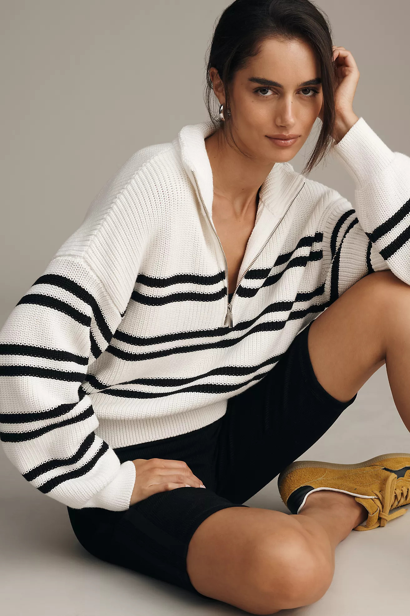 LSPACE Ultra Stripe Half-Zip Sweater | Anthropologie (US)