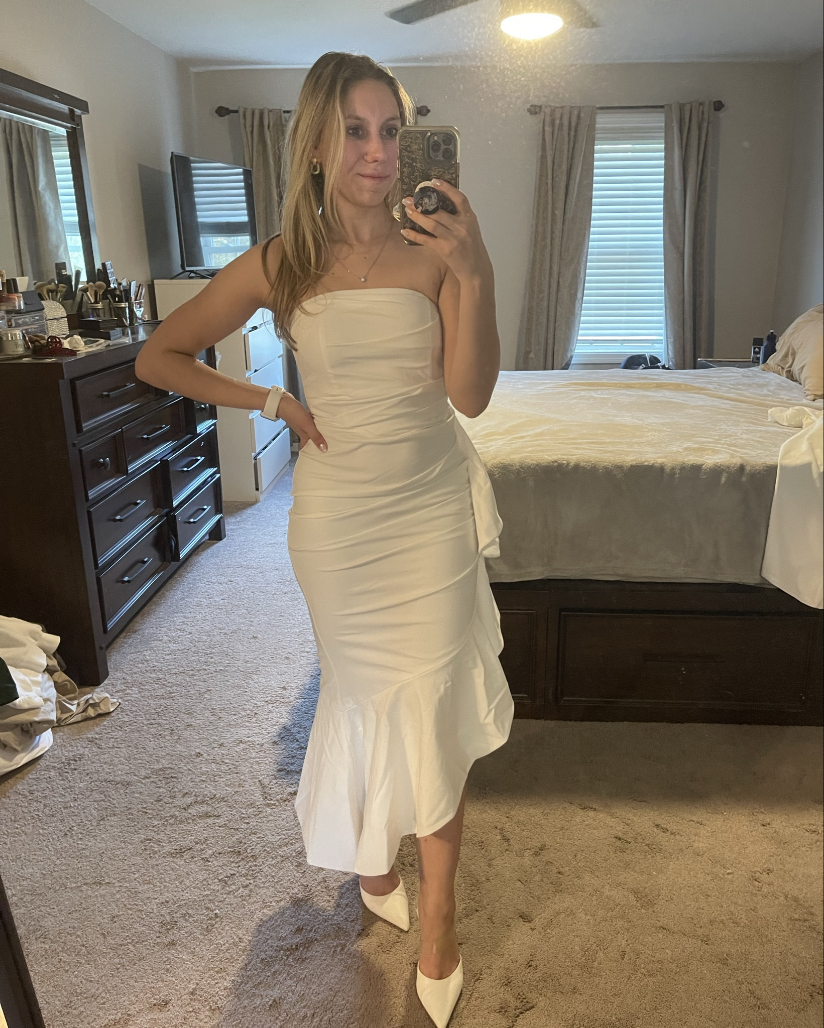 For my brides!
This white midi dress is perfect for a rehearsal dinner or bridal shower dress!

#LTKParties #LTKStyleTip #LTKWedding