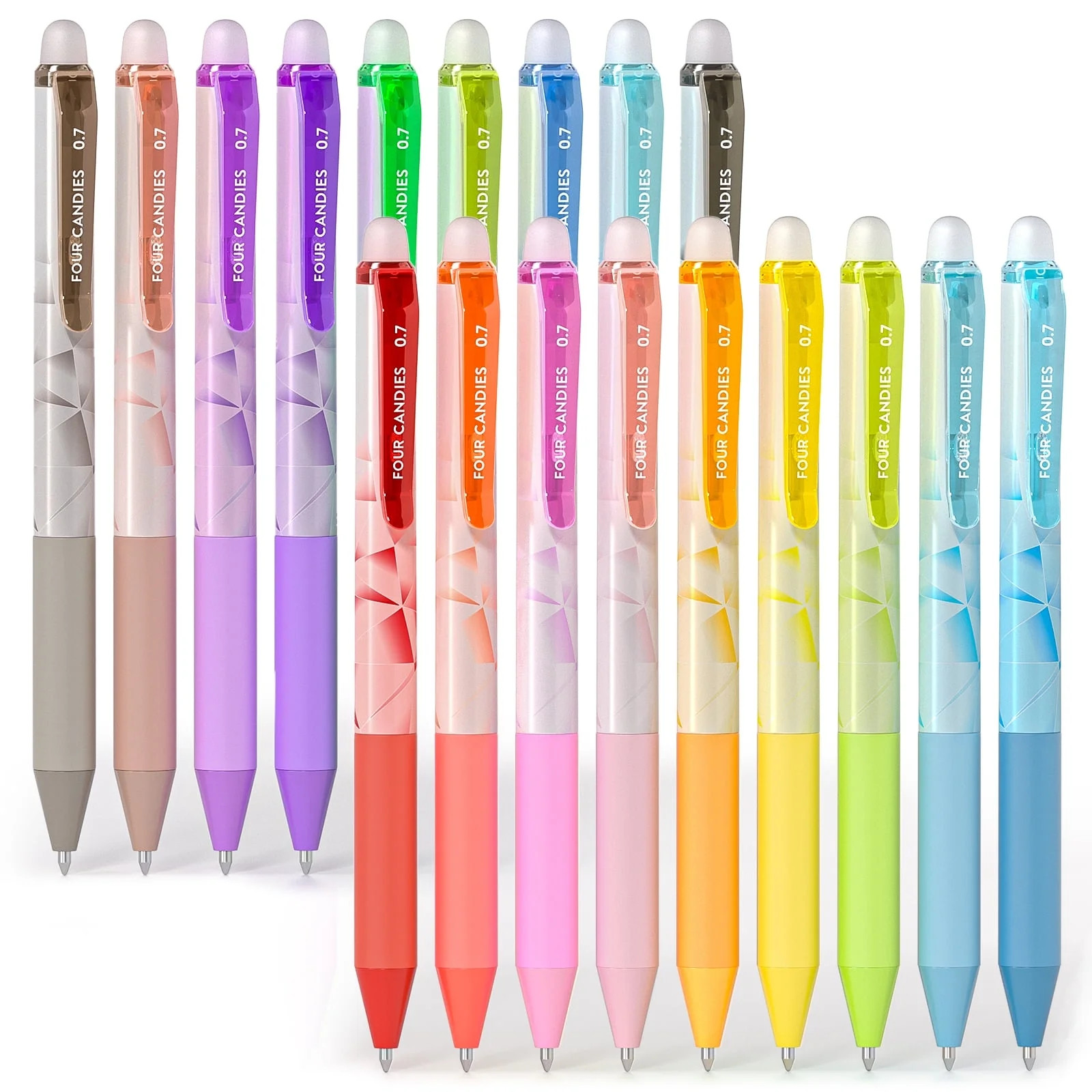 Four Candies 0.7mm Erasable Gel Pens, Make Mistakes Disappear Colored Pens, 18 Colors Retractable... | Walmart (US)