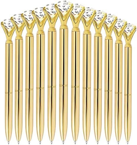 ETCBUYS Gold Pens - Diamond Pens - 12 Pack, Gold Fancy Pens for Women, Pen with Diamond on Top, R... | Amazon (US)