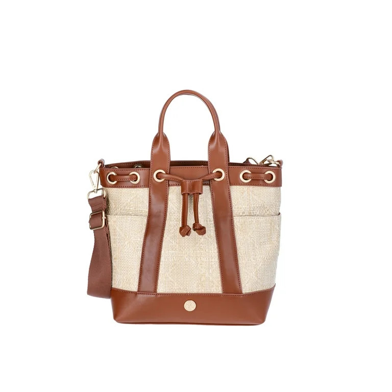 Time and Tru Women's Leighton Mini Bucket Bag, Woven | Walmart (US)