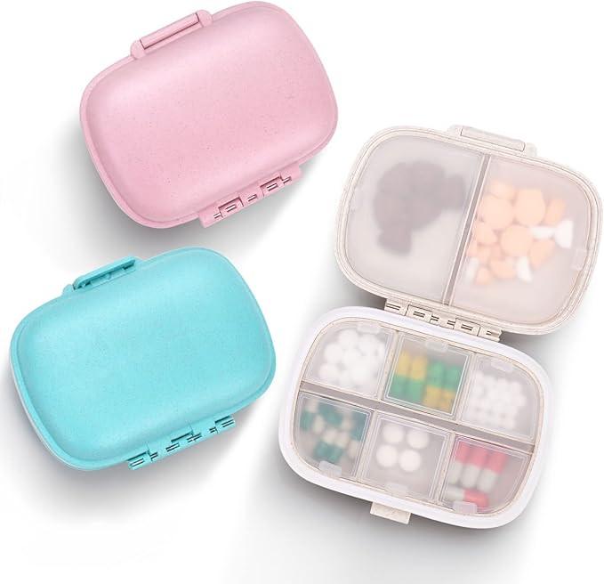3 Pack Travel Pill Organizer with 8 Compartments Moisture Proof Small Pill Box for Pocket Purse D... | Amazon (CA)