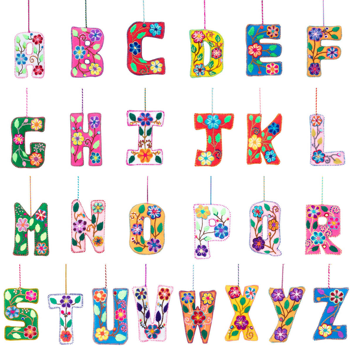 Embroidered Letter  Ornament | Annie Selke