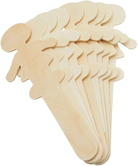 Wooden People Shaped Popsicle Sticks for Crafts, 5 Inches High with a 2-1/2 inch Base Jumbo Popsi... | Amazon (US)