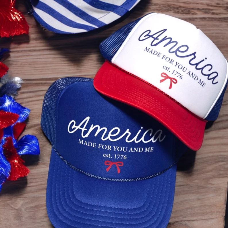 America Liberty Foam Baseball Trucker Cap, July 4th Trucker Hat, Patriotic Trucker Cap, Red, Whit... | Etsy (US)
