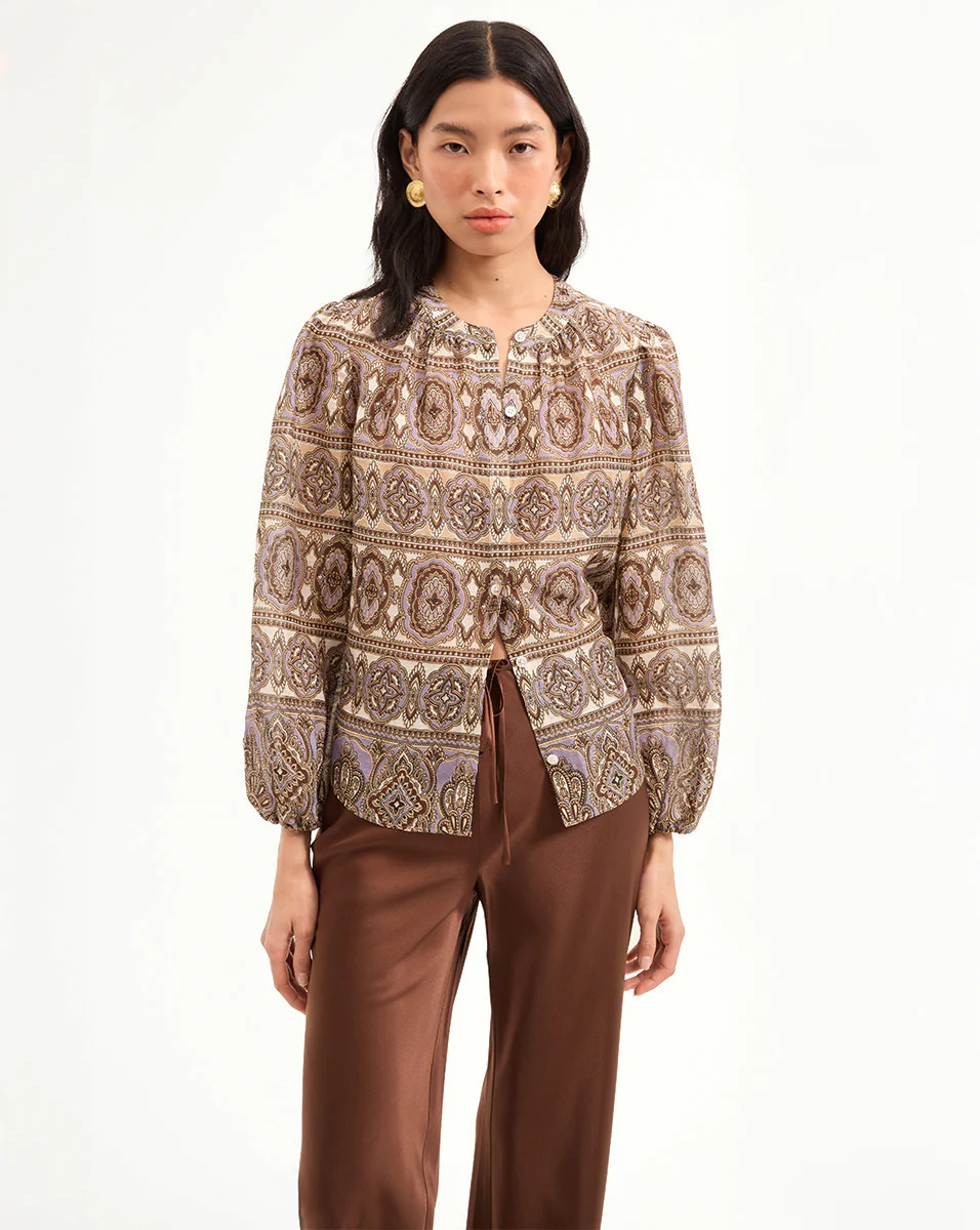 Ashlynn Silk-Linen Blouse | Veronica Beard