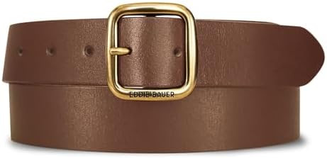 Eddie Bauer Women's Casual Leather Belts with Durable Metal Buckle | Amazon (US)