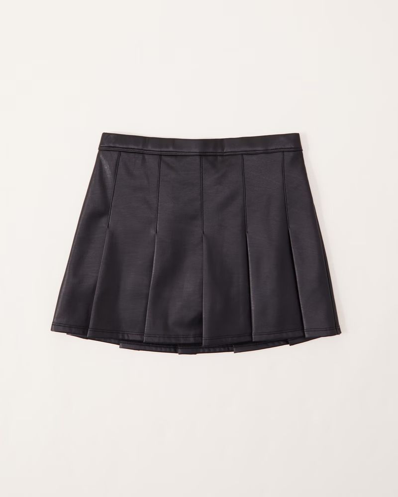 pleated faux leather skort | Abercrombie & Fitch (US)