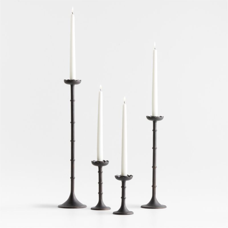 Chambers Scalloped Taper Candle Holders, Set of 4 + Reviews | Crate & Barrel | Crate & Barrel