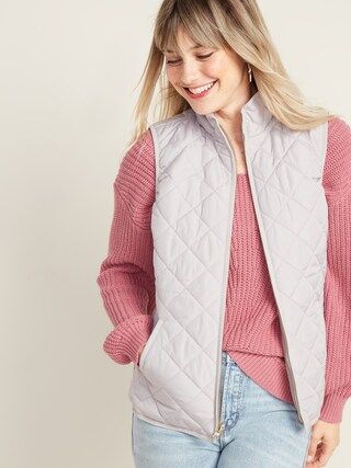 Lightweight Diamond-Quilted Zip-Front Vest for Women | Old Navy (US)