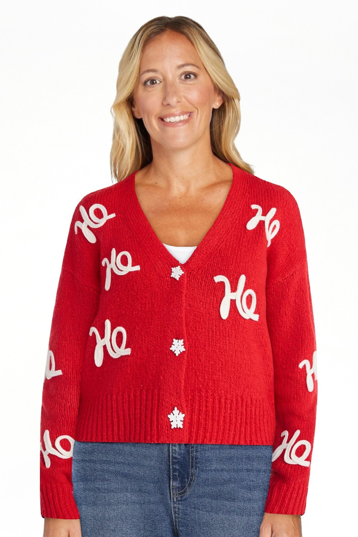 No Boundaries Embroidered Christmas Cardigan, Women's & Women's Plus | Walmart (US)