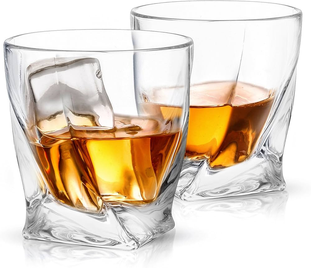 JoyJolt Atlas Crystal Whiskey Glasses, Old Fashioned Whiskey Glass 10.8 Ounce, Ultra Clear Crysta... | Amazon (US)