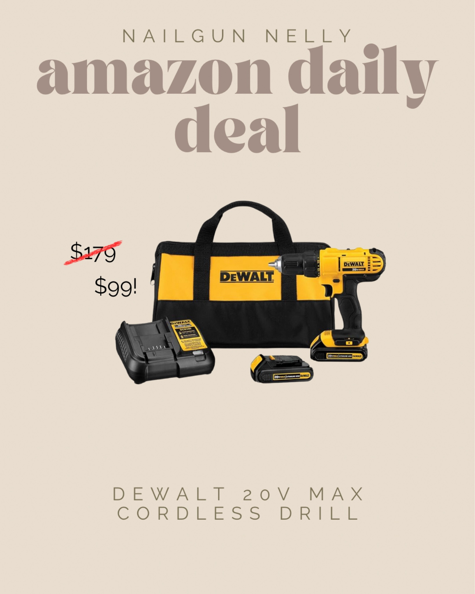 Amazon daily deal!! Anyone needing a drill? Such a great price on this dewalt cordless drill! 


Amazon daily deals, home improvement, drill, tool deals, home finds, gifts for him, gifts for her 


#LTKHome #LTKFindsUnder100 #LTKSaleAlert