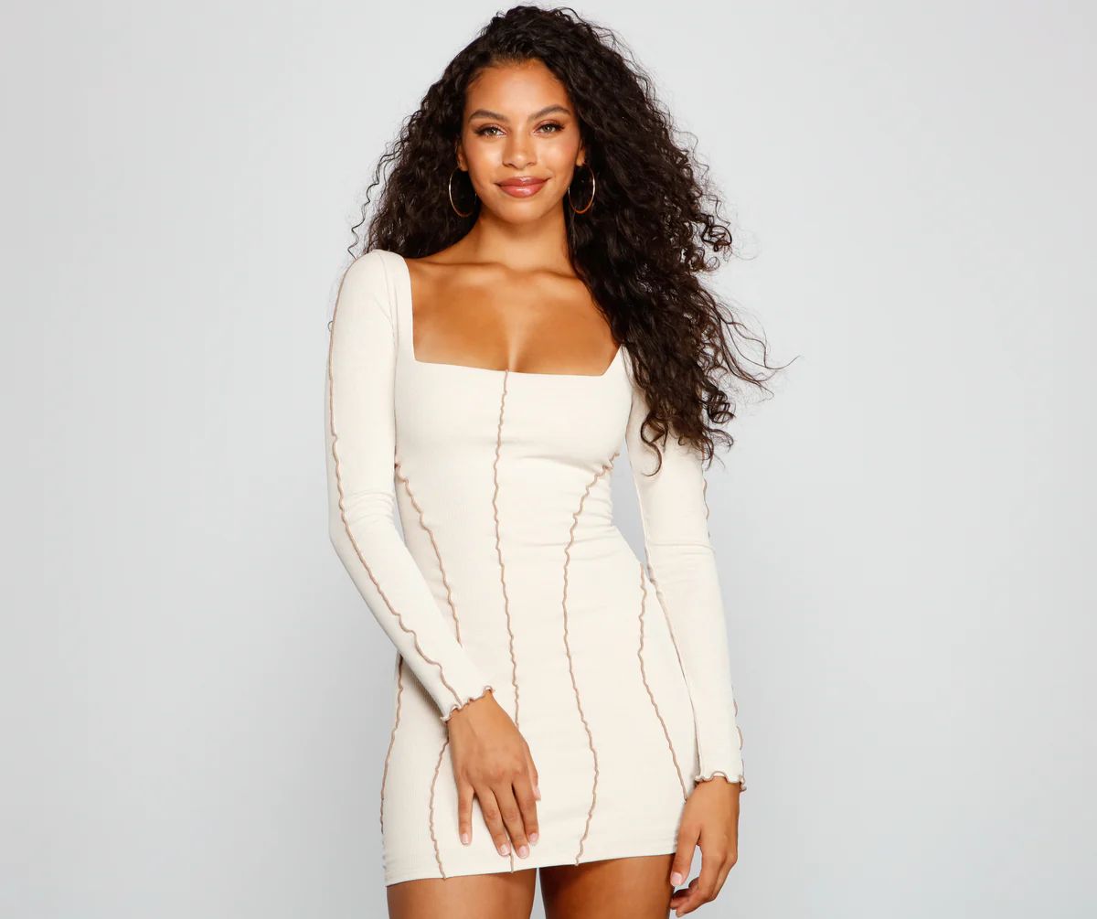 Make A Seam Ribbed Knit Mini Dress | Windsor Stores