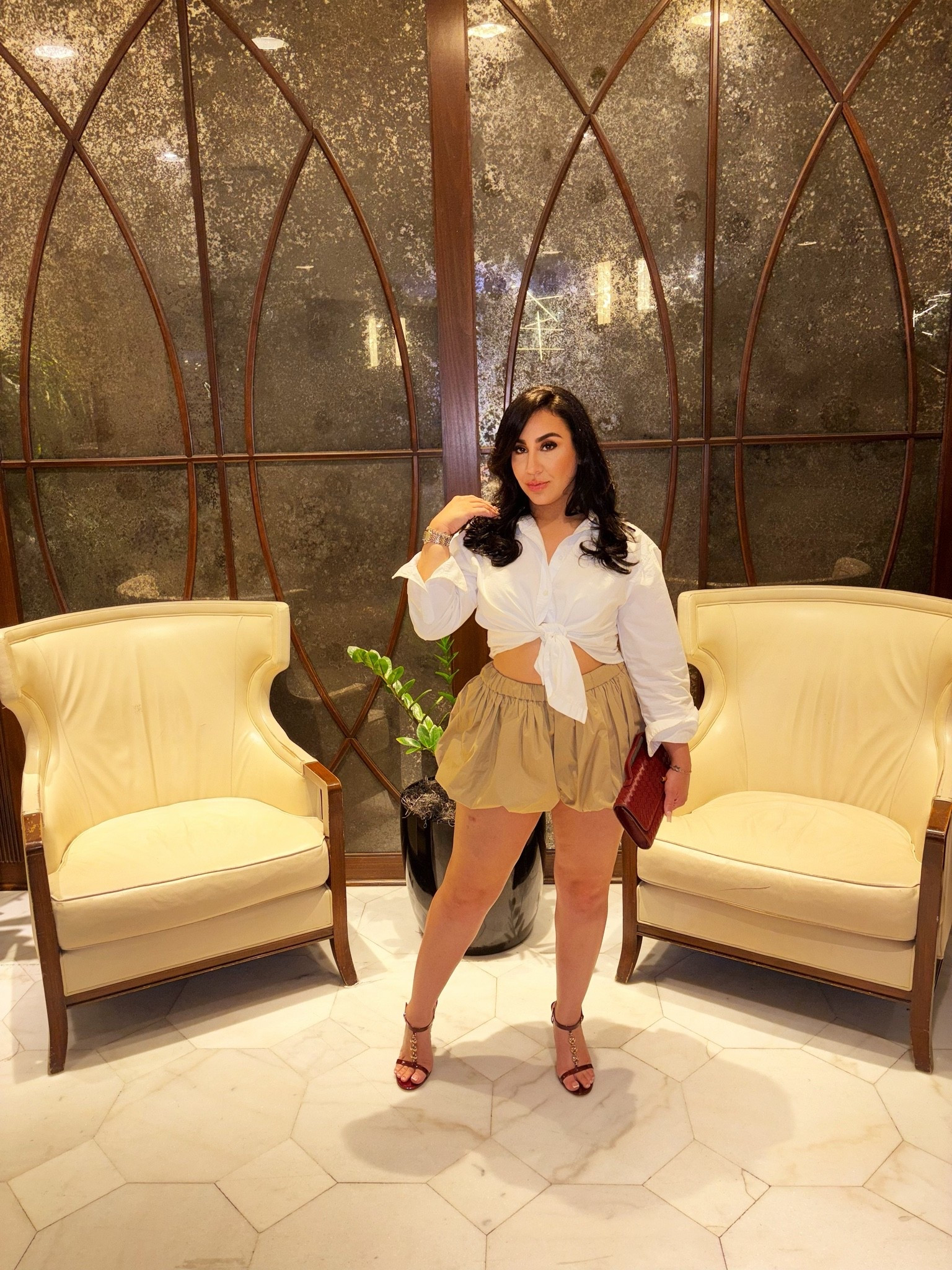 I absolutely love mixing high/low end items to elevate a look!
This button up is one of my closet staples, these bubble shorts are a new pick up from NYC! Vintage Gucci sandals 
My watch is linked, my bracelet is custom will find a dupe to link! ✨💎


#datenightfashion #summerfashion   #chicsummerfashion #datenightlook

#LTKdayinmylife #LTKootd #LTKMidsize