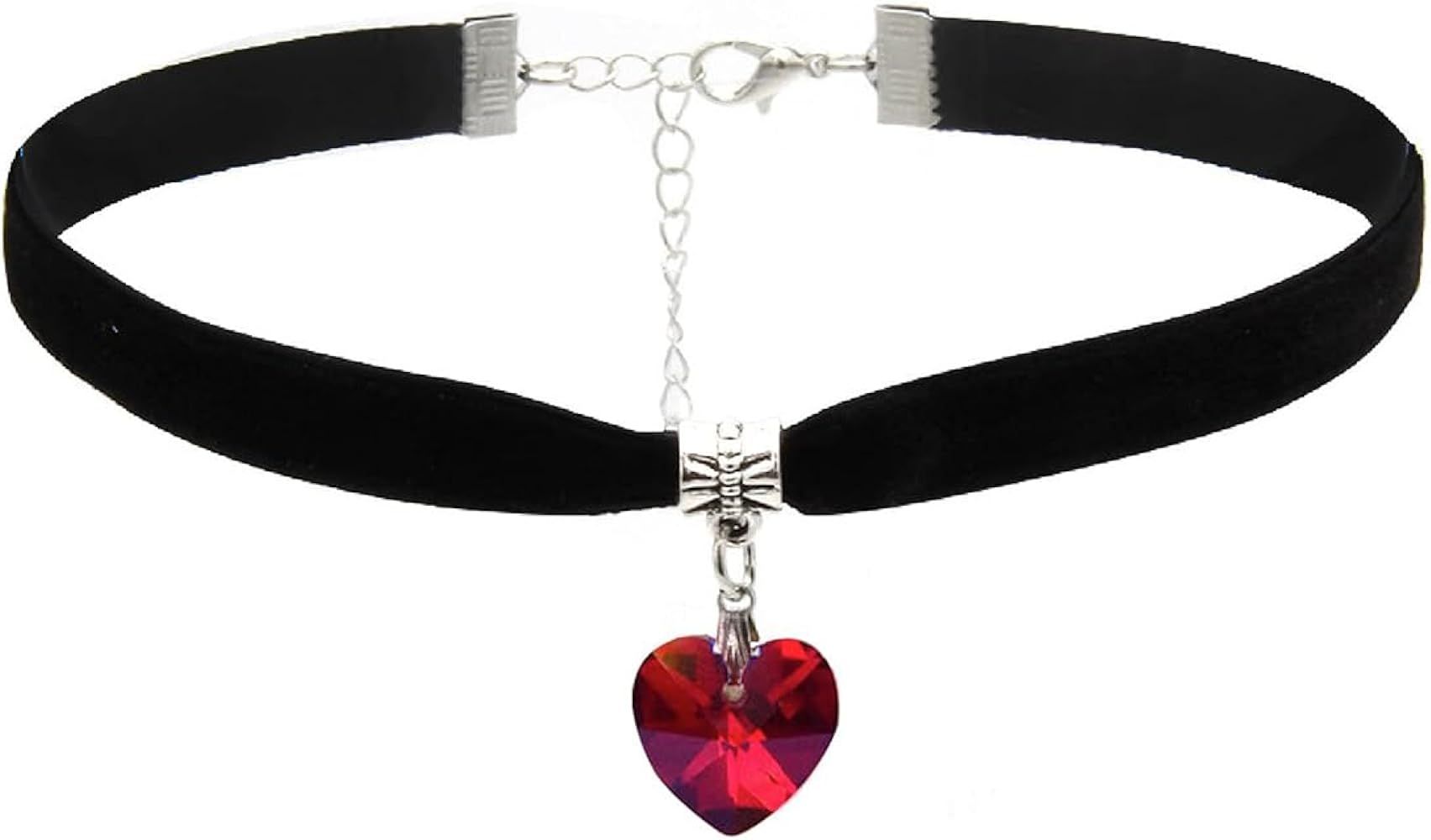 ISCASSE Black Choker Necklaces for Woman Love Heart Choker Necklace Adjustable Velvet Choker Soft... | Amazon (US)