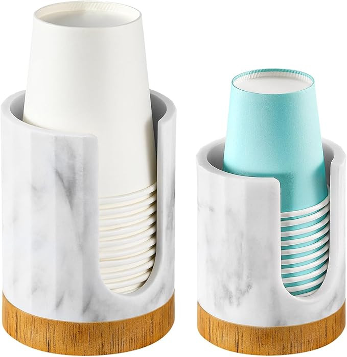 Luxspire Dixie Cup Dispenser, 3+7oz Bathroom Cup Dispenser, Marble Resin Dixie Cup Holder, Dispos... | Amazon (US)