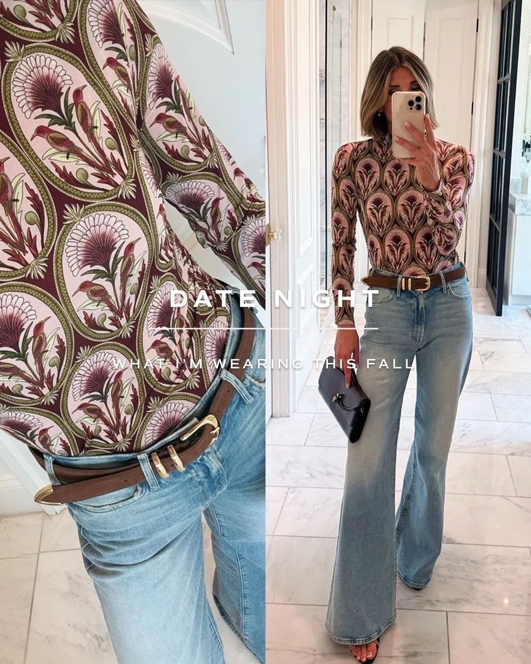 Styling fall date night looks featuring this weeks BEST SELLER: the Farm Rio mock neck top.

#LTKfall #LTKjeans #LTKstyletip