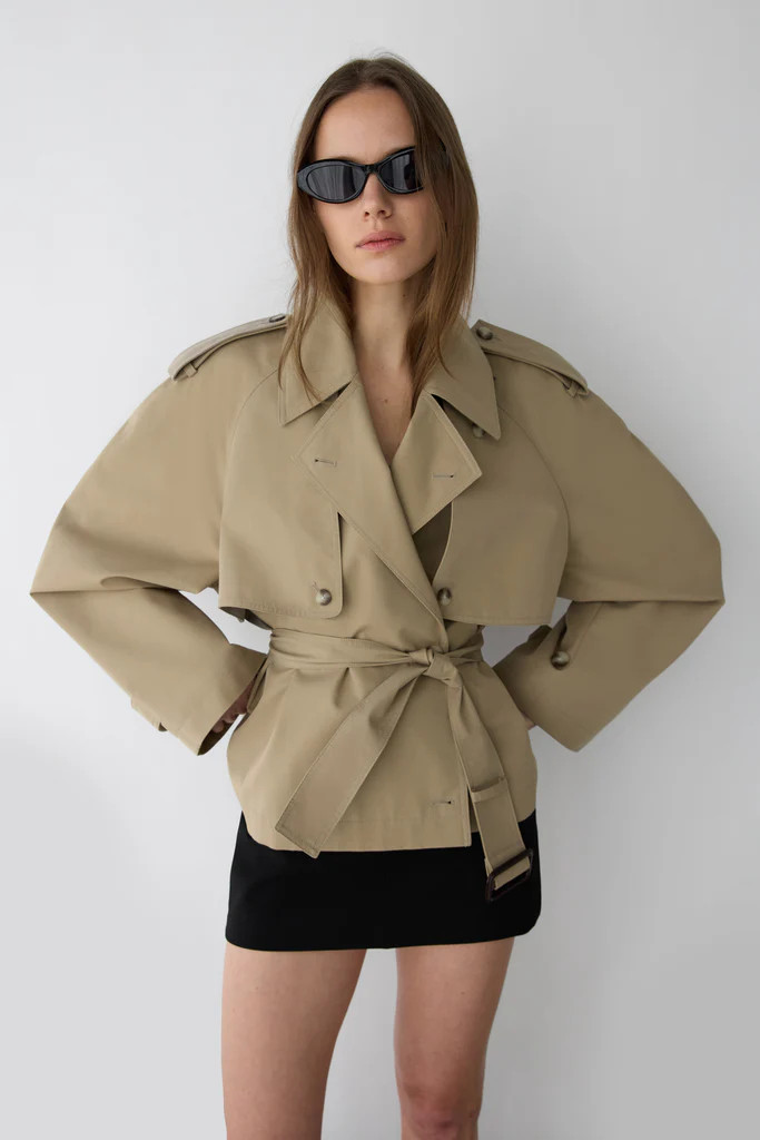 NEW SHORT BELTED TRENCH COAT | OAK + FORT
