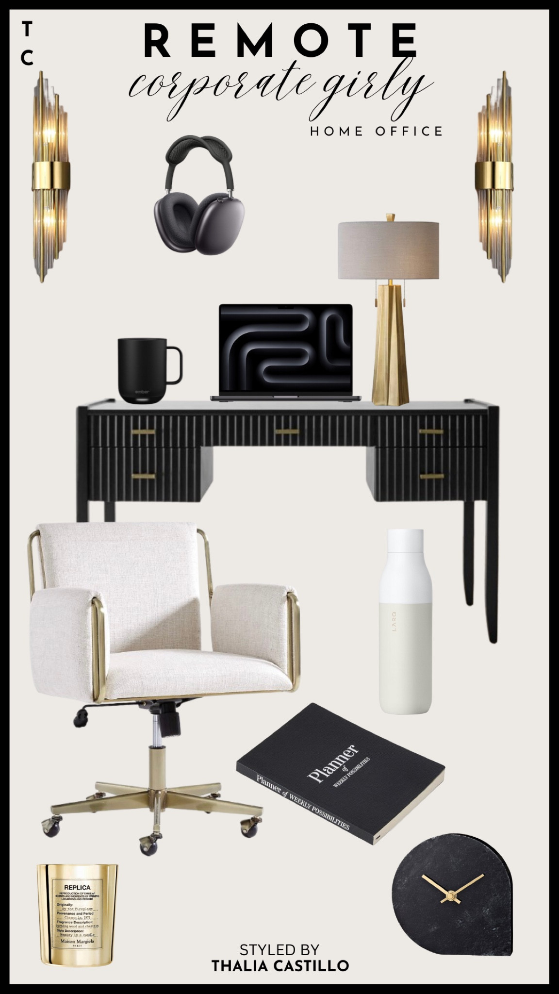 Transform your WFH setup into a chic and productive space! 🖤✨ Shop my ‘Remote Corporate Girly’ home office essentials—stylish desk, luxe chair, planner, and more. Perfect for creating a workspace you’ll love! 💻 Click to shop, and don’t forget to like, comment, share, and follow! #HomeOfficeGoals #WFHStyle #OfficeDecor #LTKHome #DeskInspo #WorkFromHome #OfficeEssentials #ChicWorkspace #CorporateGirly

#LTKHome