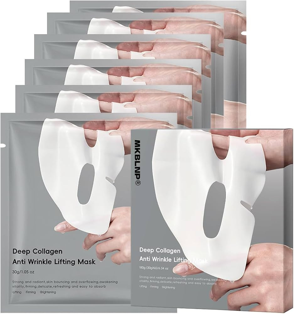 Collagen Face Mask Hydrating Overnight Collagen Face Mask (6 pcs/1 Box) Deep Collagen Anti Wrinkl... | Amazon (US)