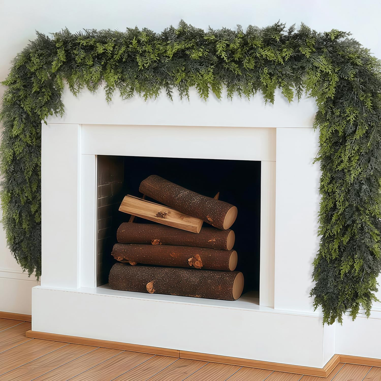 2 Pack 9Ft Christmas Garland, Real Touch Cedar Garland | Amazon (US)