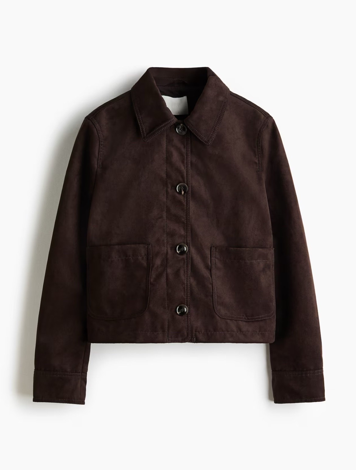 Chocolate brown faux suede jacket 

#LTKSeasonal