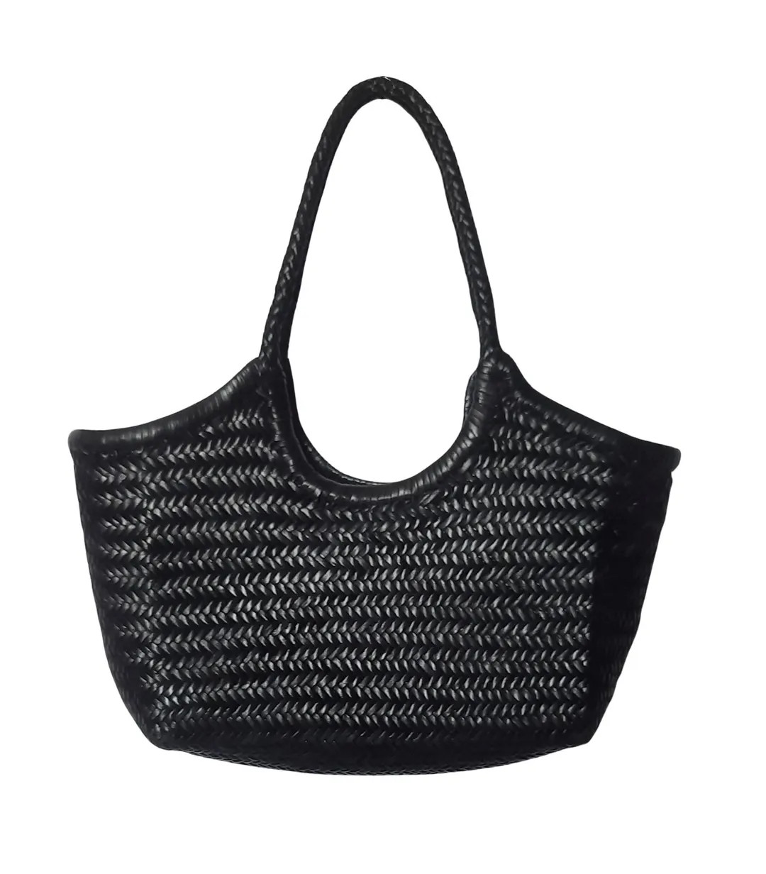 Handwoven Genuine Leather Ladies Hobo Bag - MONALISA - BLACK - Etsy UK | Etsy (US)