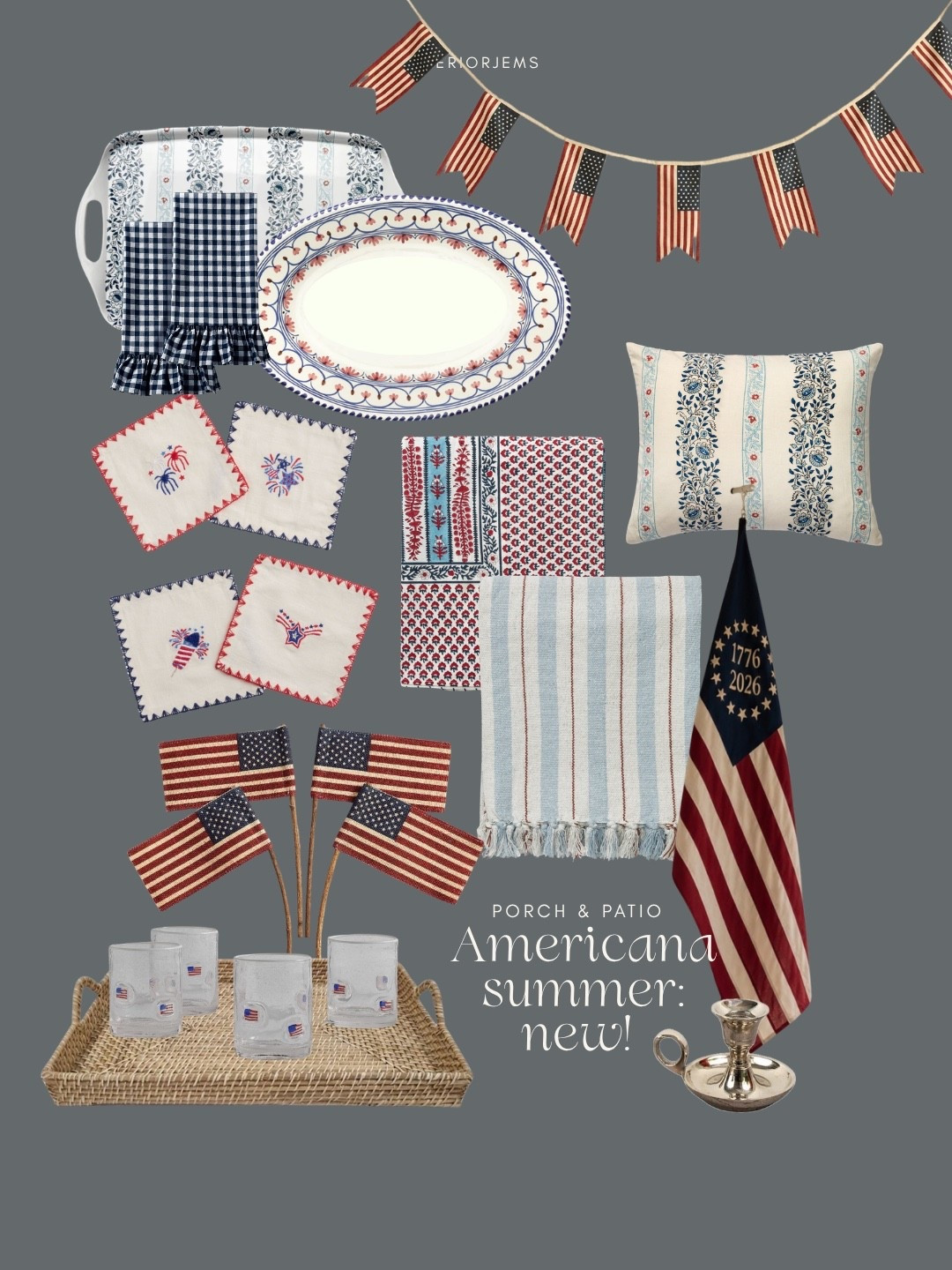 Americana, summer decor, new arrivals from McGee and Co pottery barn, Amazon kitchen, outdoor entertaining porch and patio, throw pillows, patriotic, decor, flag

#LTKHome