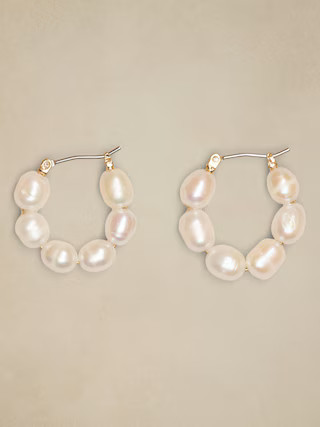 Pearl Hoop Earrings | Banana Republic Factory