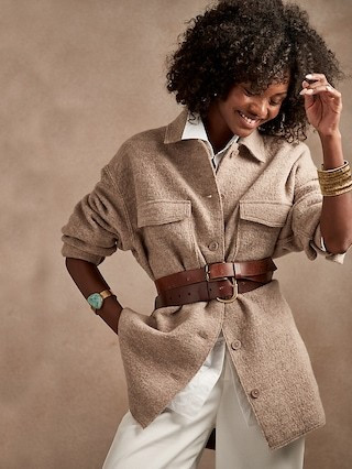 Italian Wool Shirt Jacket, Shacket, Shackets, Shacket Outfits, Shirt Jacket, Oversized Shirt Jacket | Banana Republic (US)